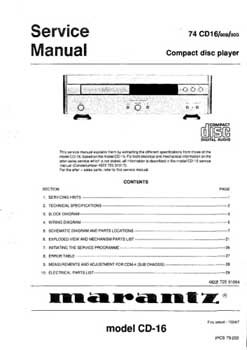 Marantz CD-16 service manual PDF